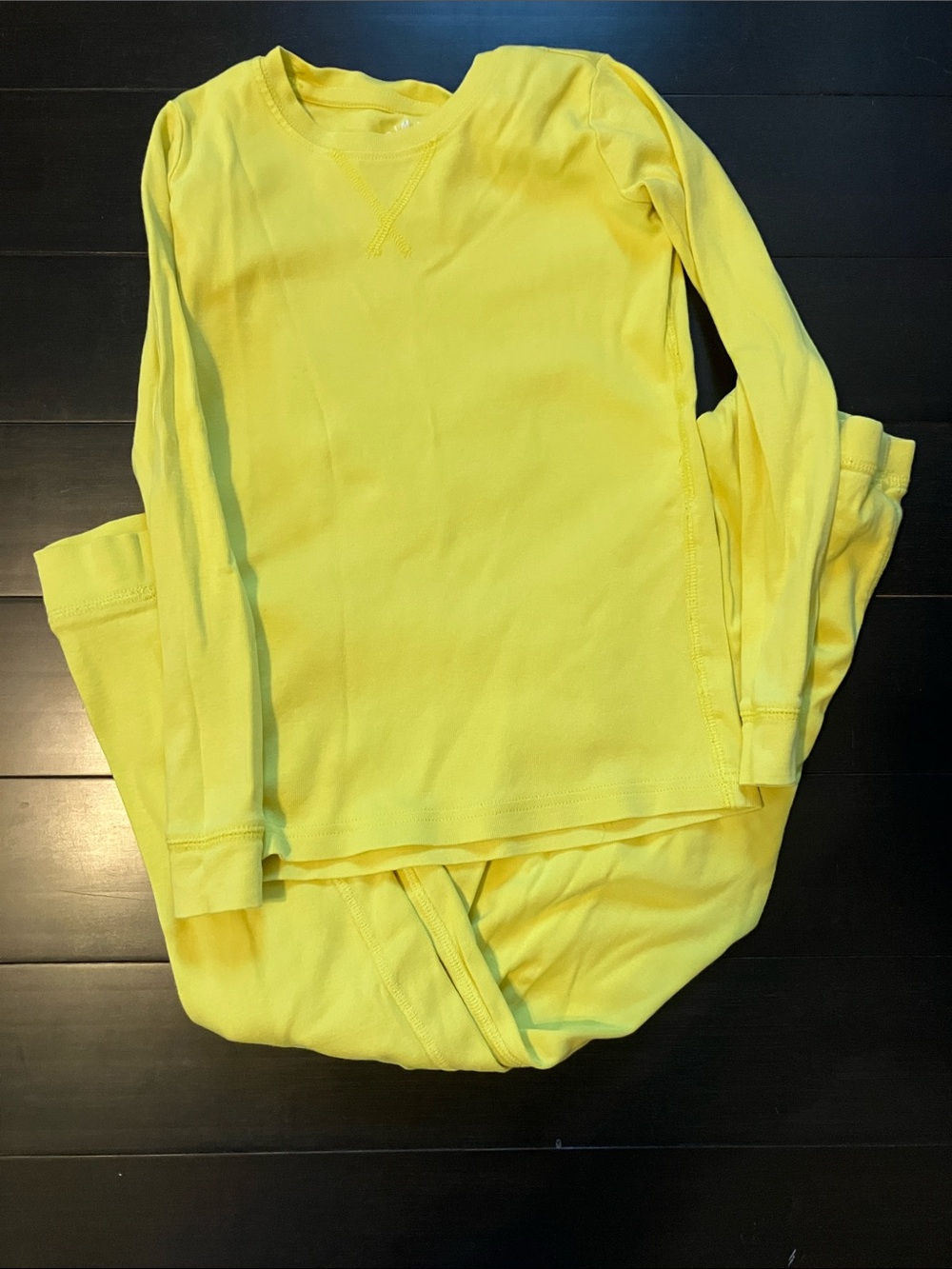 Primary Yellow Long Sleeve Kids Pajama Set